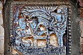 Bagan Myanmar. Dhammayazika pagoda, glazed Jataka plaques. 